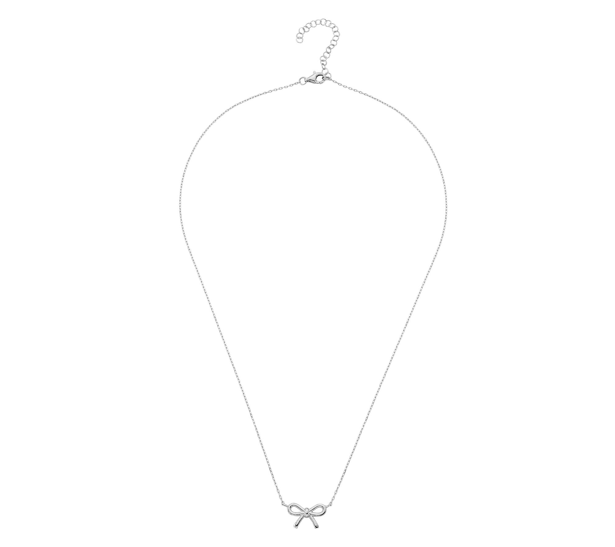 Silver Style Bow Design Necklace, Sterling