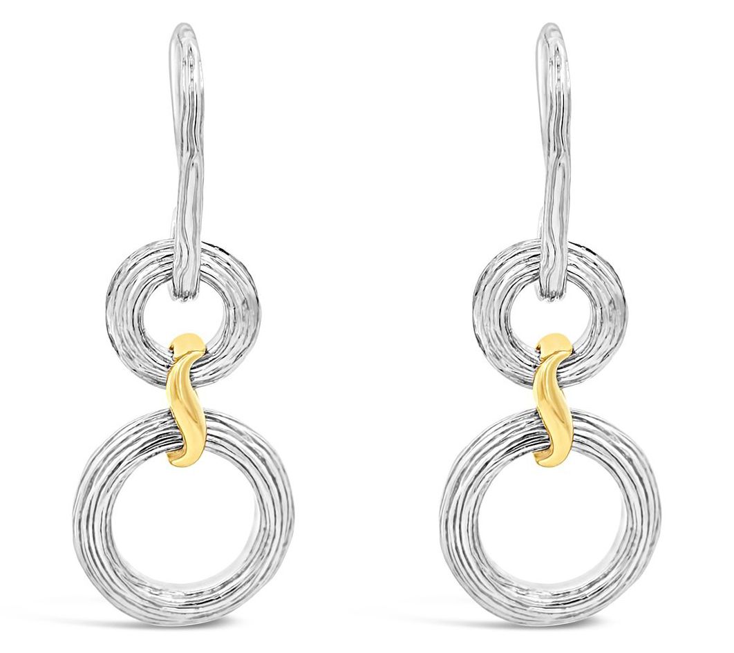 Ariva Sterling Silver & 18K Gold Clad Two-ToneDrop Earrings