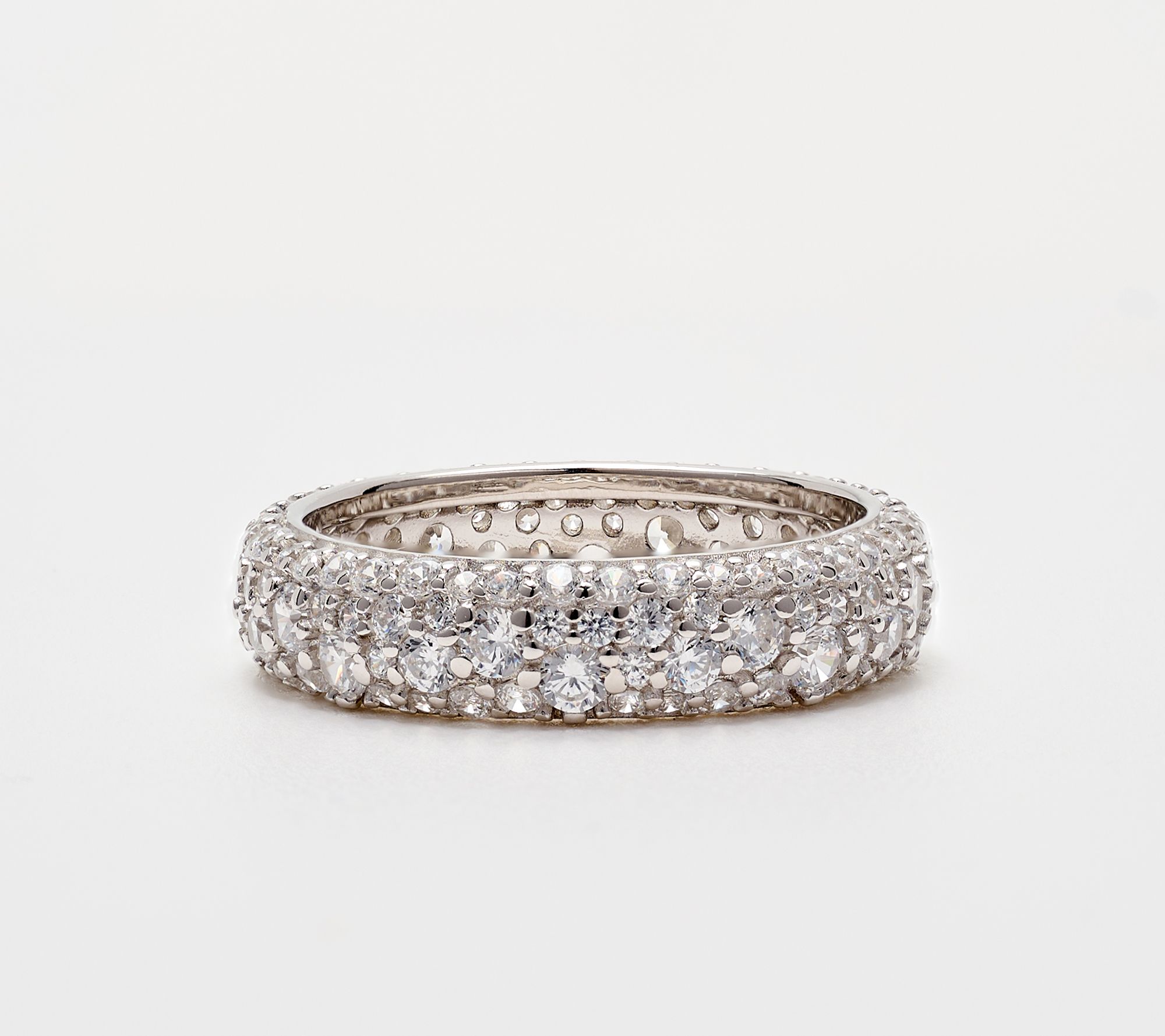 Diamonique Italia Pave Eternity Ring, Sterling Silver