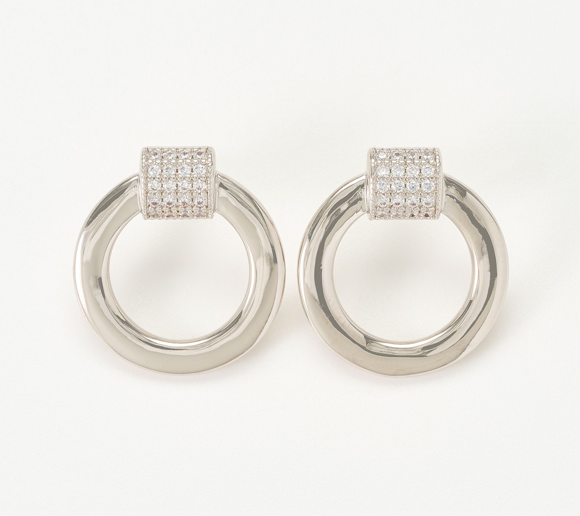 Diamonique Italia Bronze Circle Statement Earrings