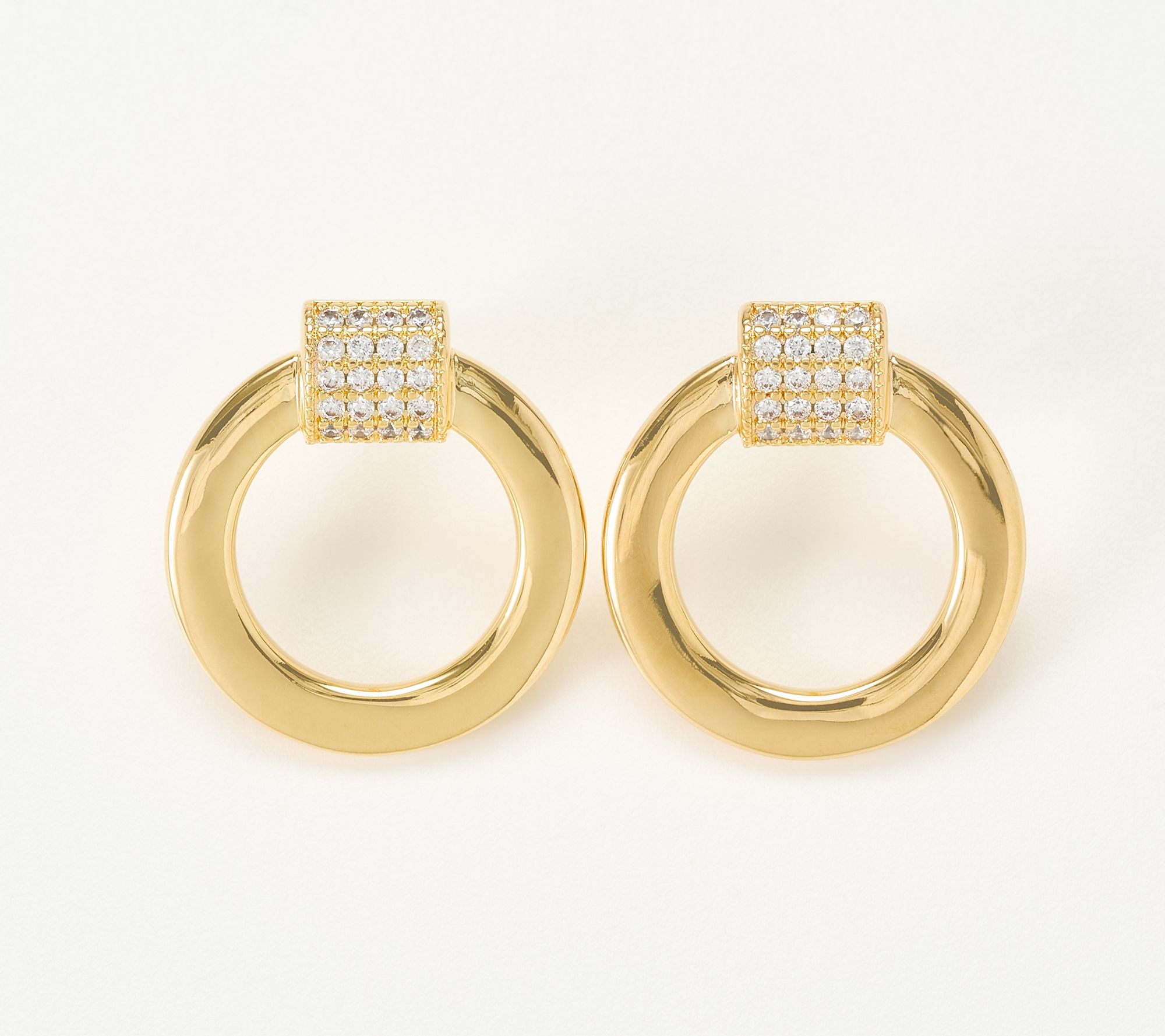 Diamonique Italia Bronze Circle Statement Earrings