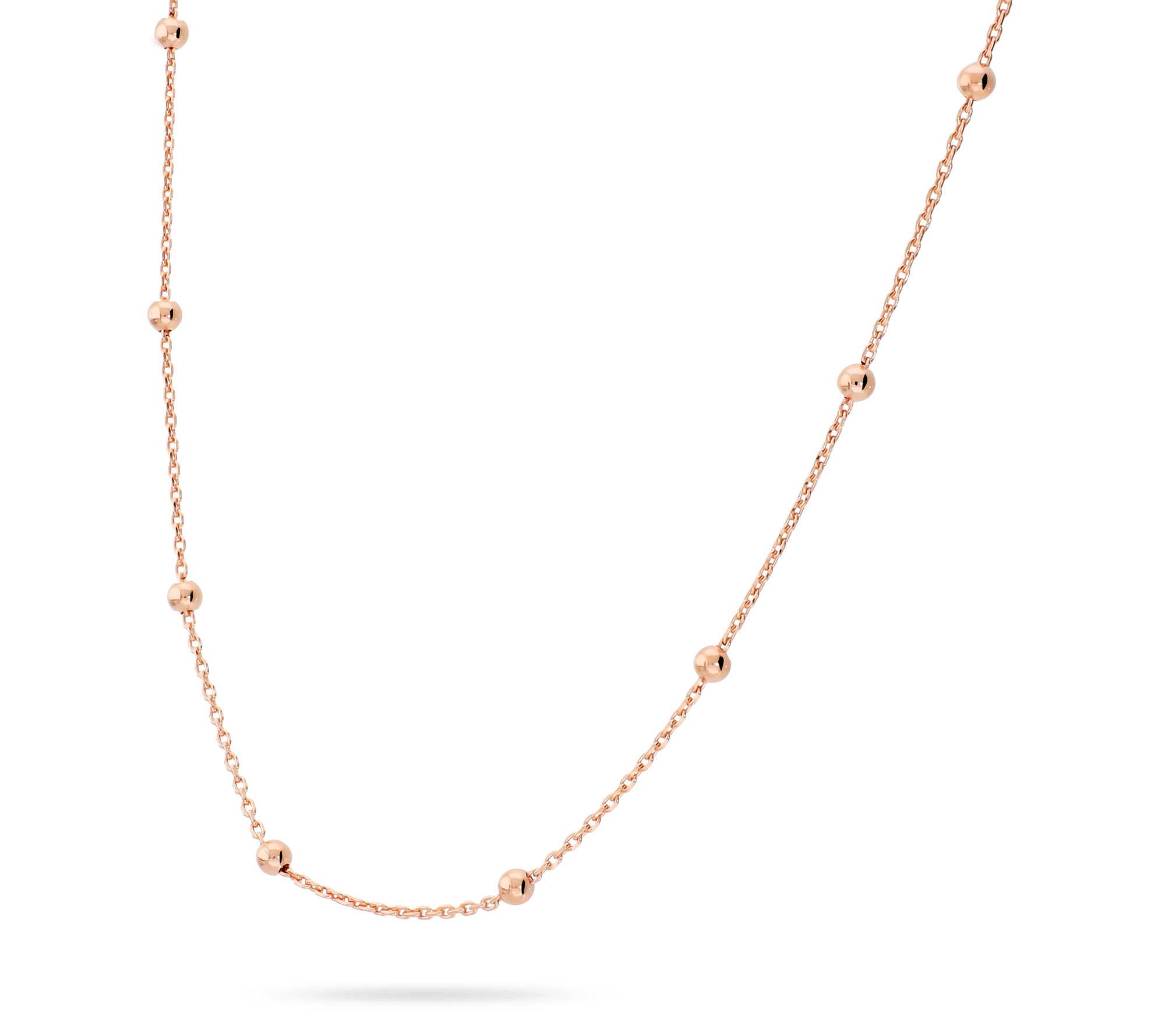 Ultrafine 950 Silver Bead Station 18" Oval LinkChain Necklace