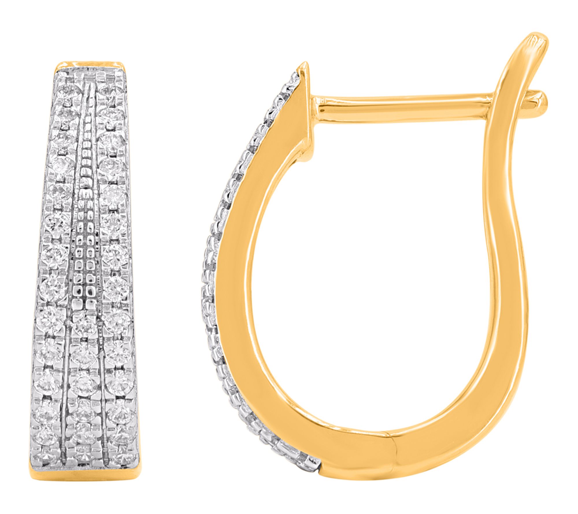 Affinity Diamonds Omega Hoop Earrings, 14K Gold