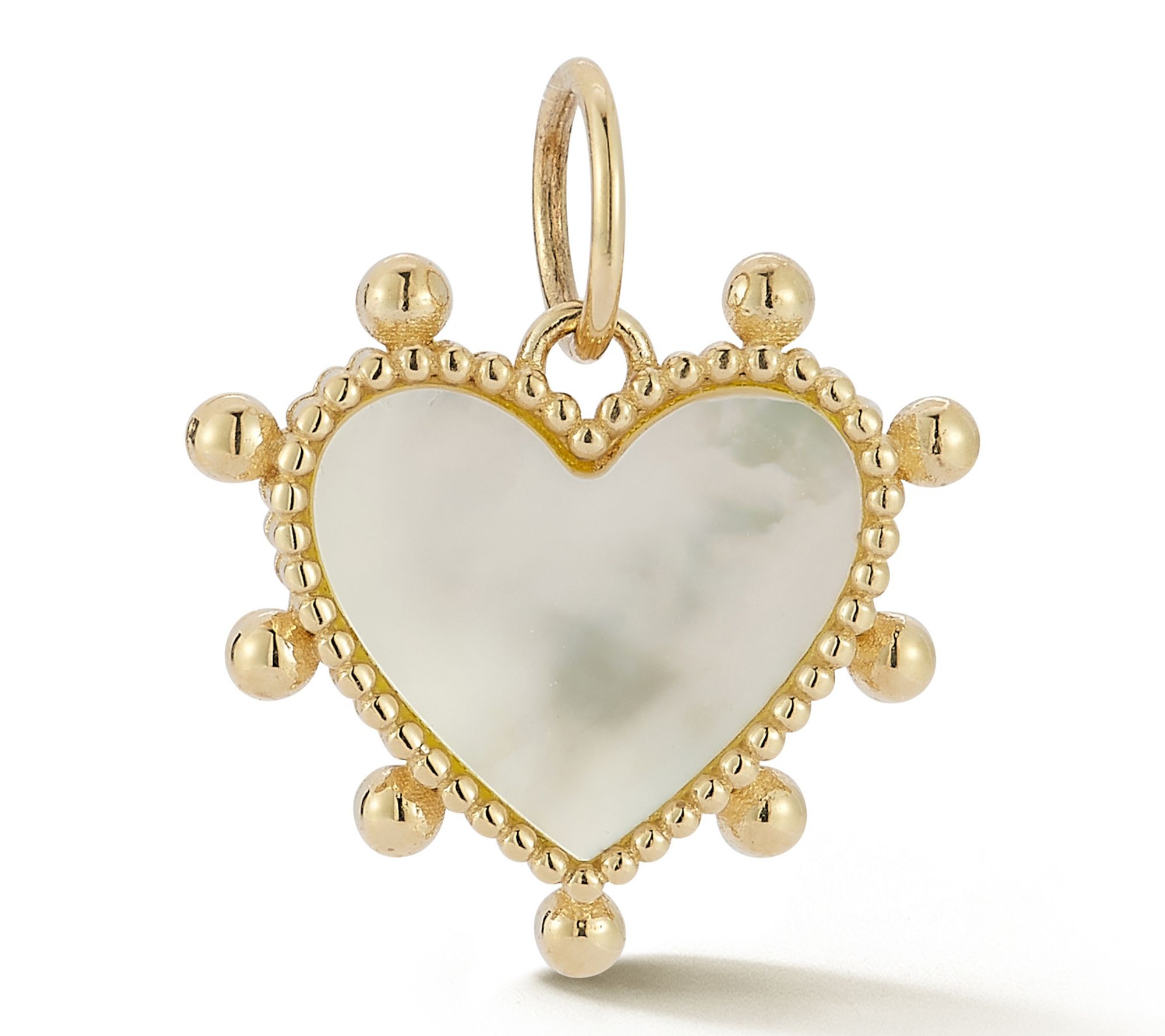 Luminosa Gold Mother of Pearl Heart Pendant, 14K