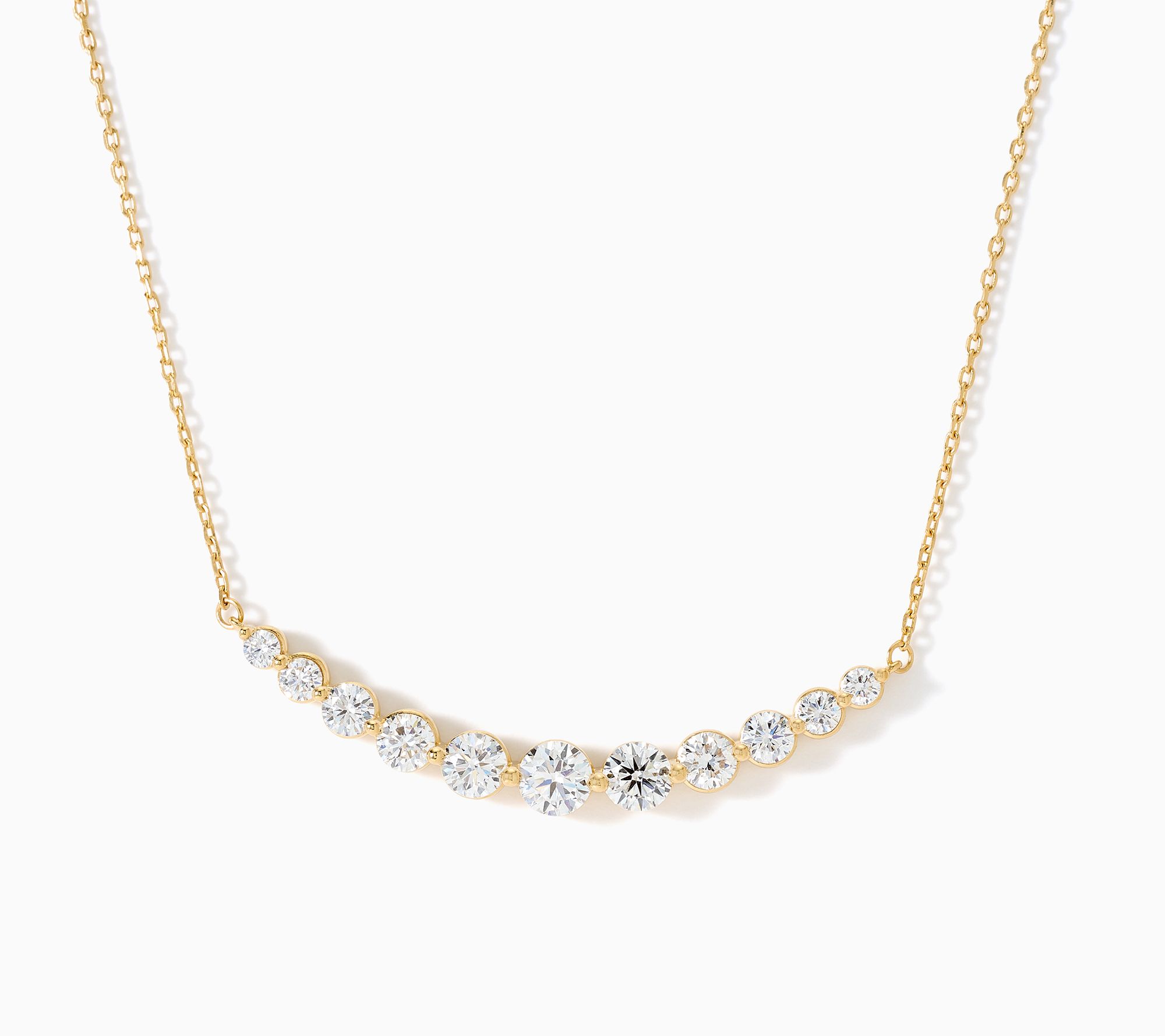 Fire Light Lab Grown Diamonds 2.00 ctw Floating Smile Necklace