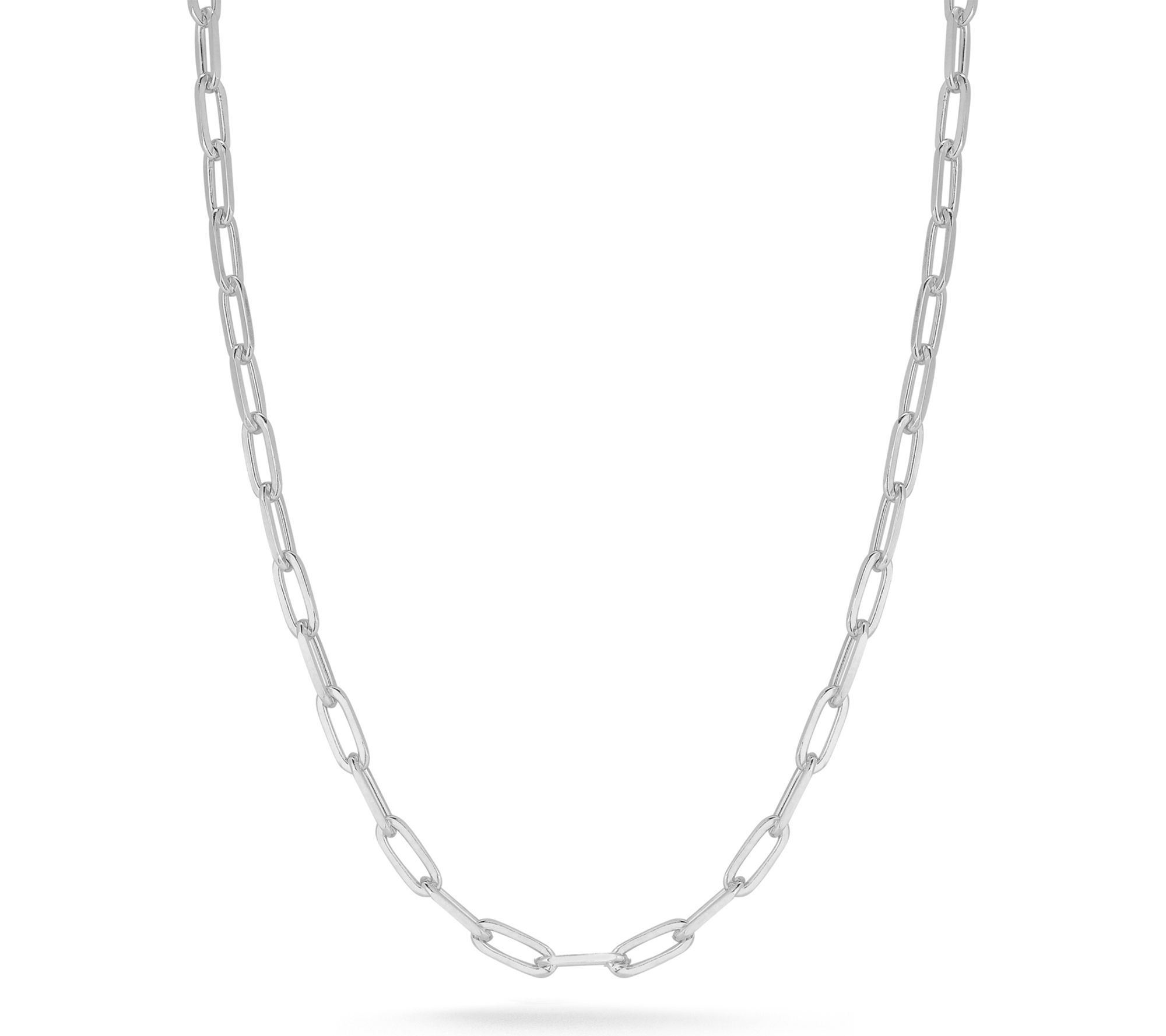 Italian Silver 16" Paperclip Chain Necklace, Sterling