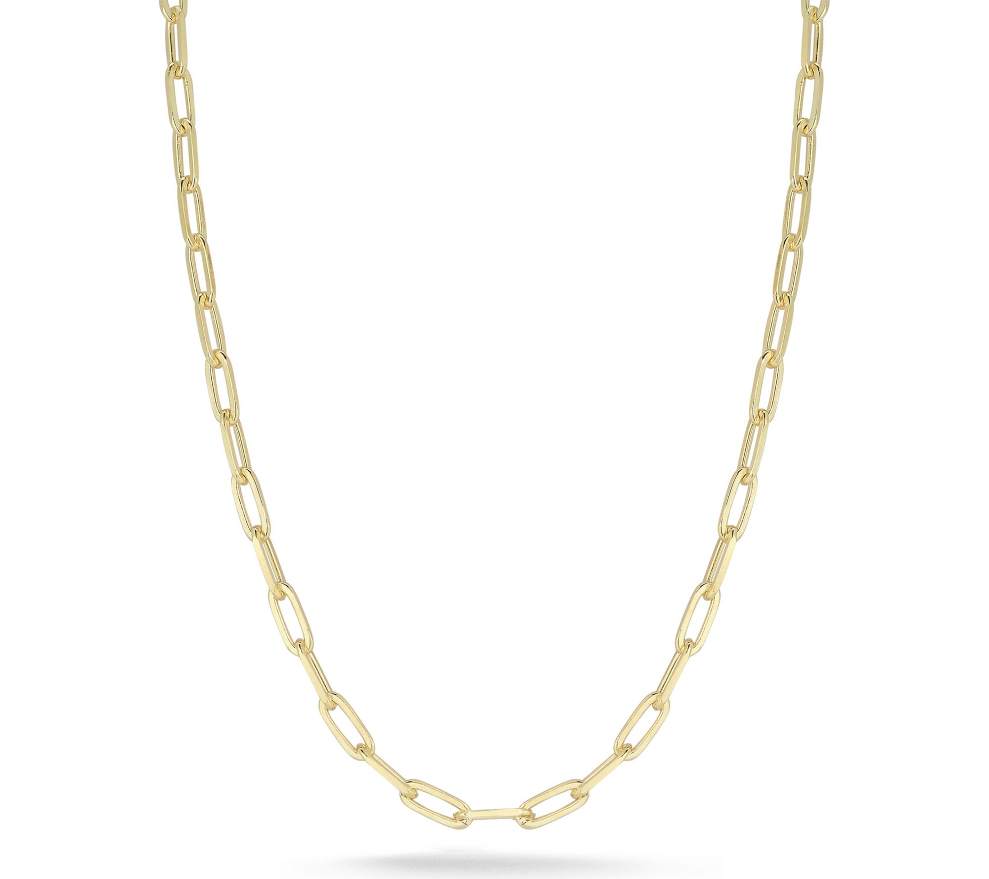 Italian Silver 16" Paperclip Chain Necklace, Sterling