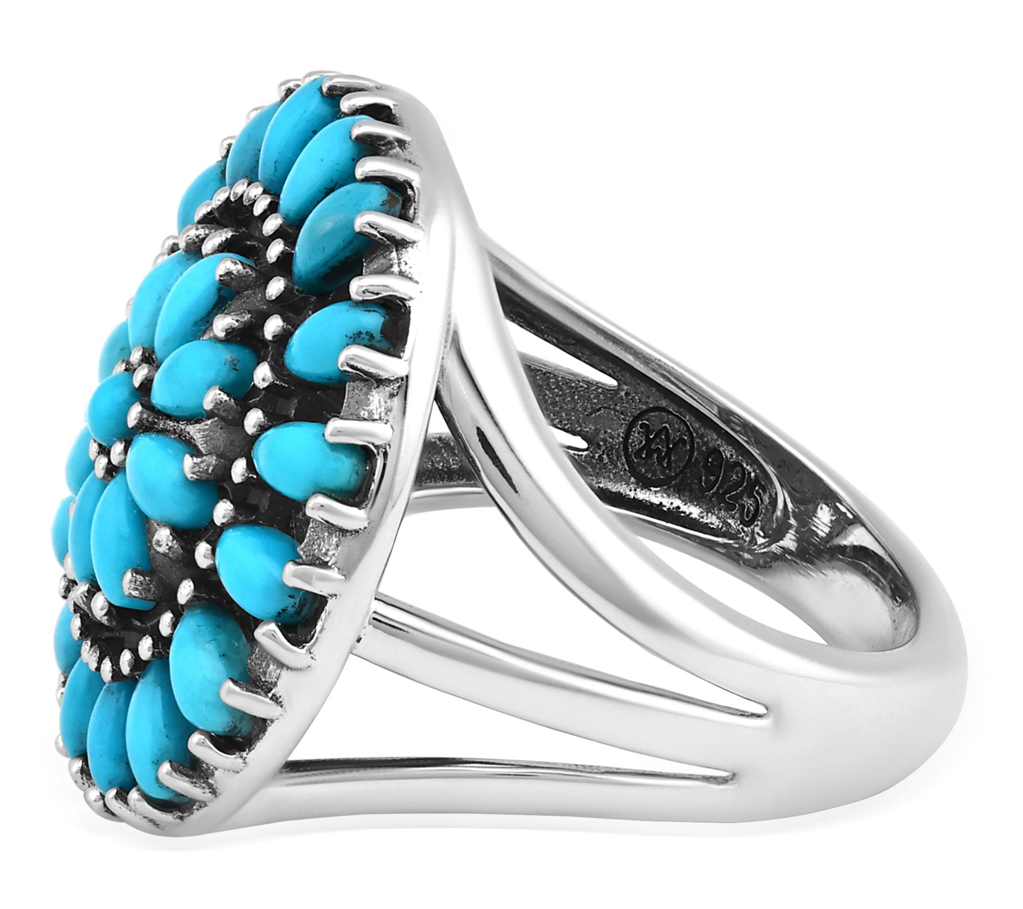 American West Sterling Sleeping Beauty Turquoise Flower Ring | QVC