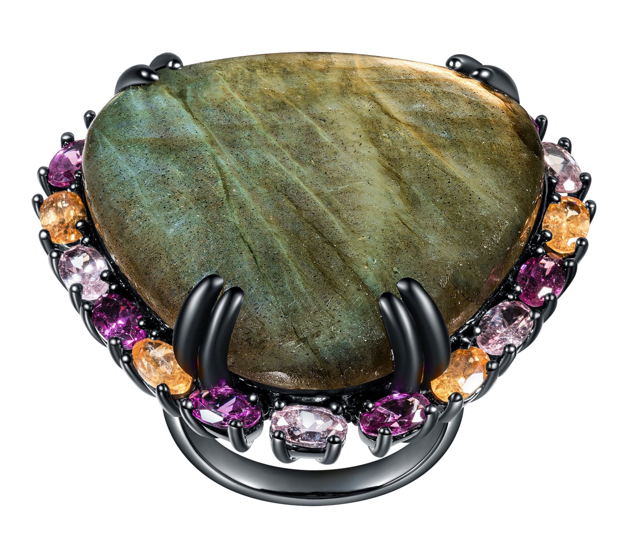 Affinity Gems Multi-Gemstone Halo Cocktail Ring, Sterling