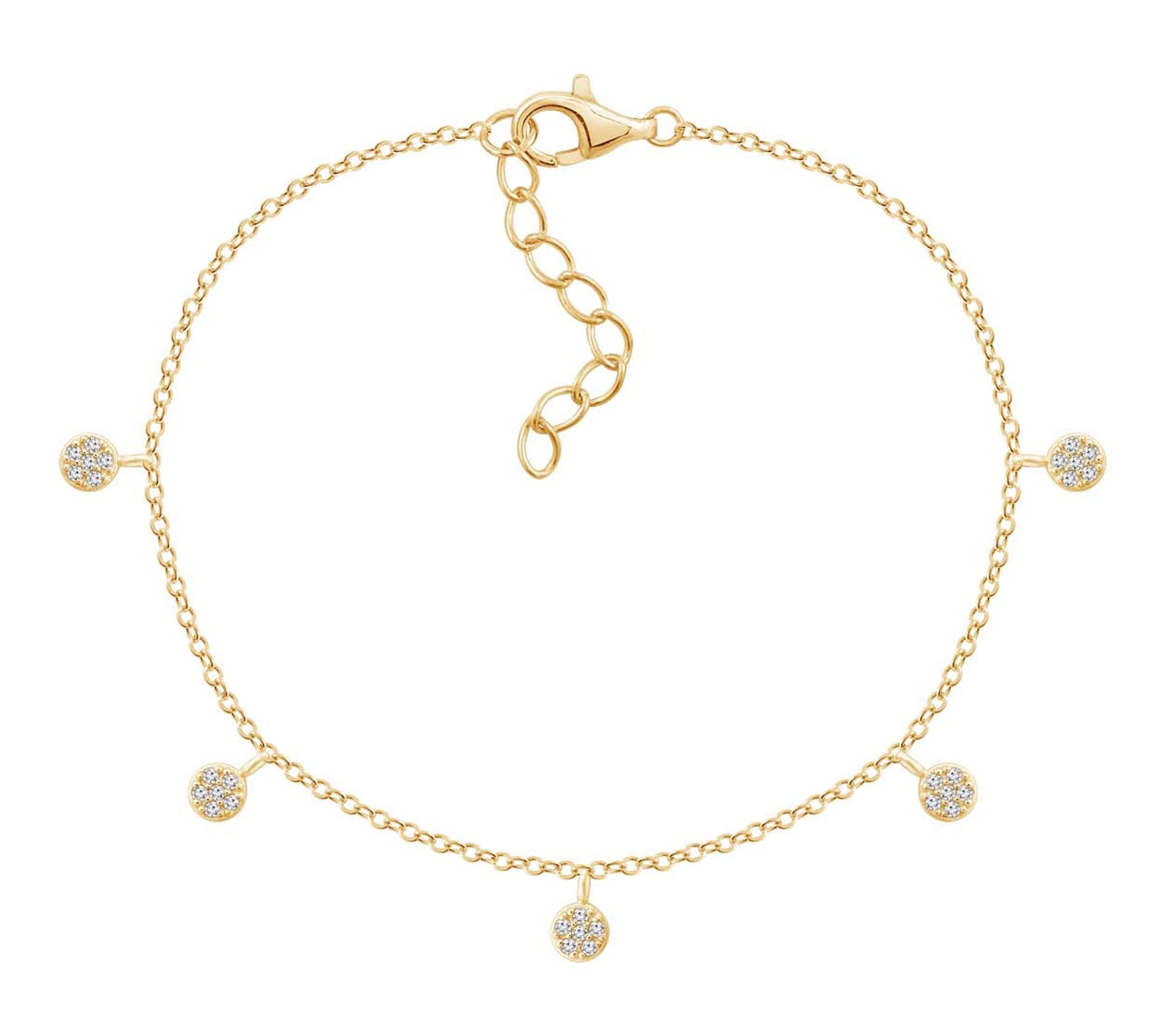 Fire Light Lab Grown Diamond Disc Station Brace et, 14K Plated