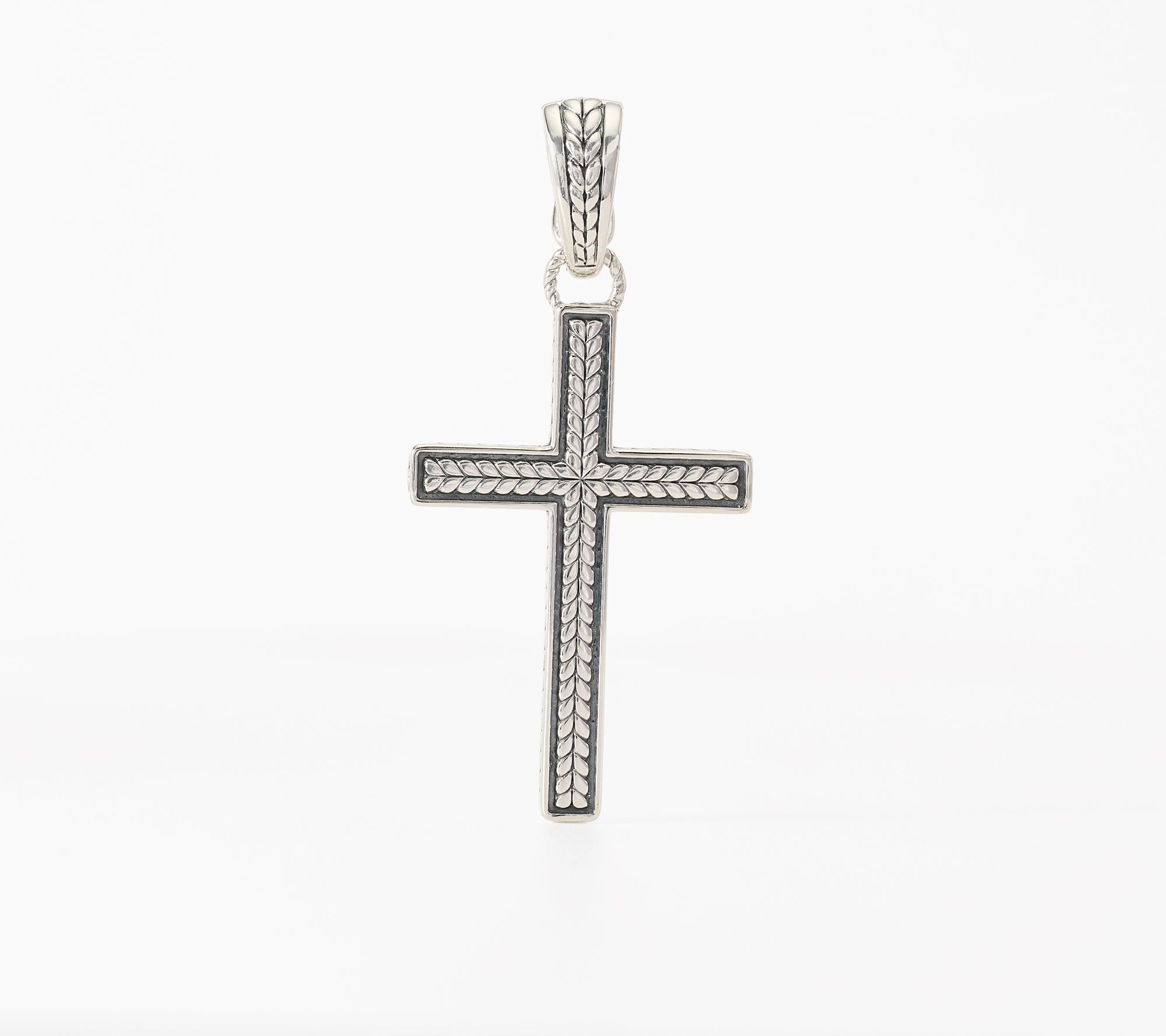 JAI x Alberti Sterling Silver Basketweave Cross Enhancer 5.4g