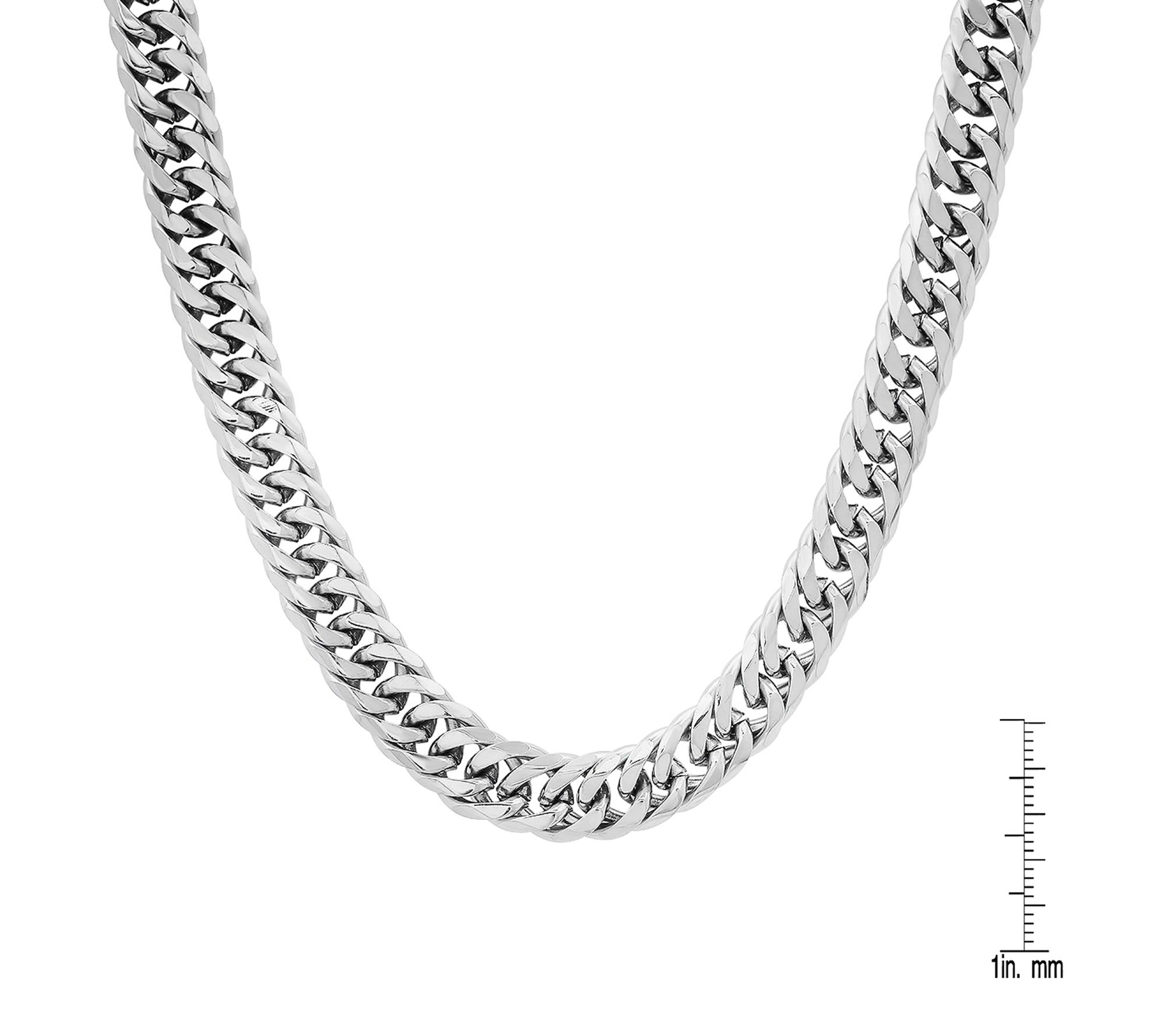 Steel by Design Men's Flat Curb Link Necklace