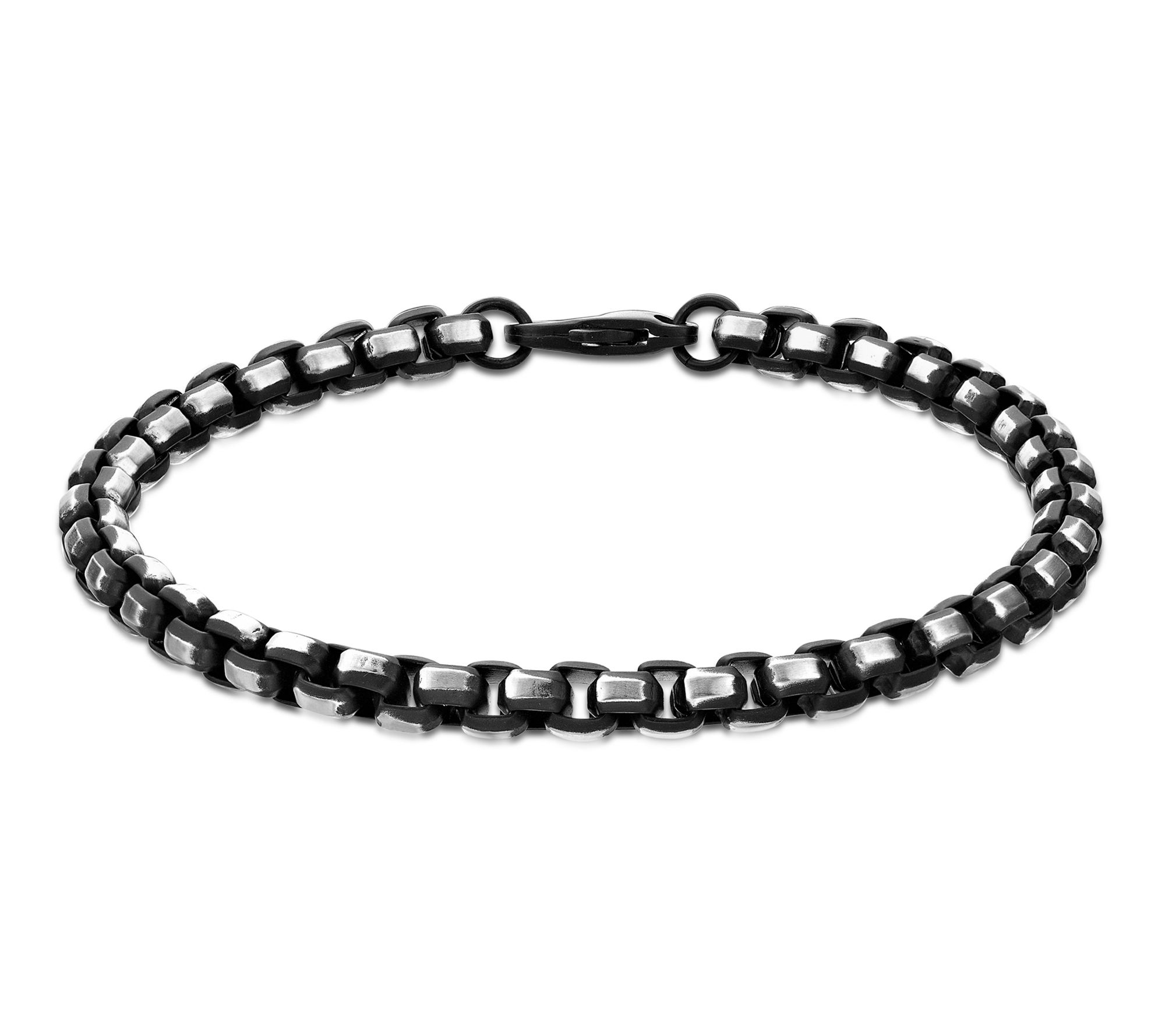 LYNX Men's Stainless Steel Box Style Link ChainBracelet