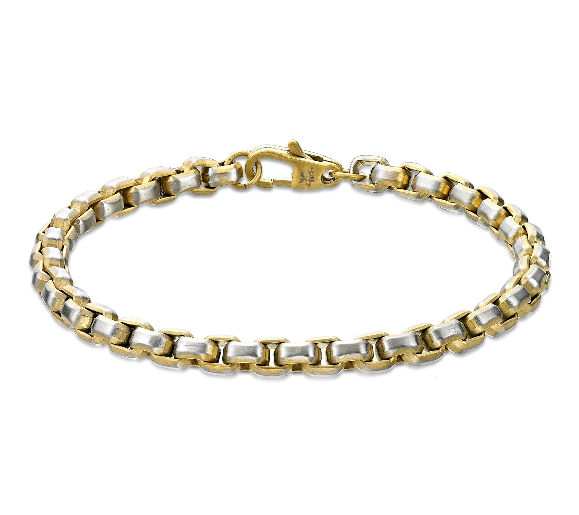 LYNX Men's Stainless Steel Box Style Link ChainBracelet