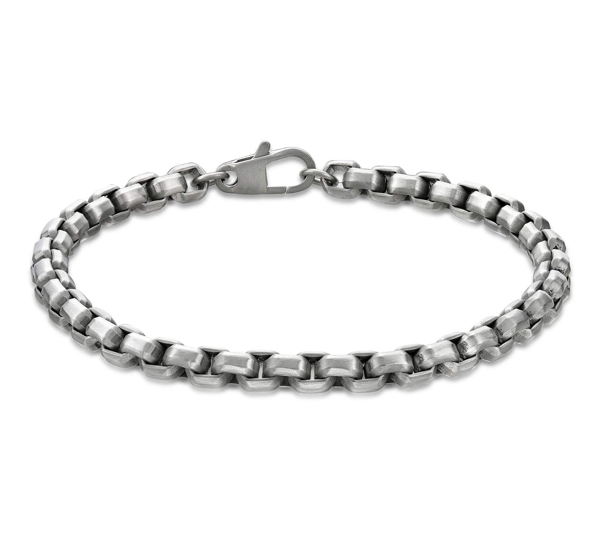 LYNX Men's Stainless Steel Box Style Link Chain Bracelet