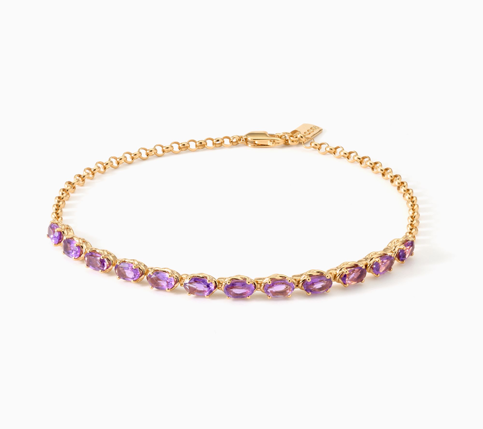XO Tacori 3.00 ctw Oval Gemstone Bracelet Gold- Plated Sterling