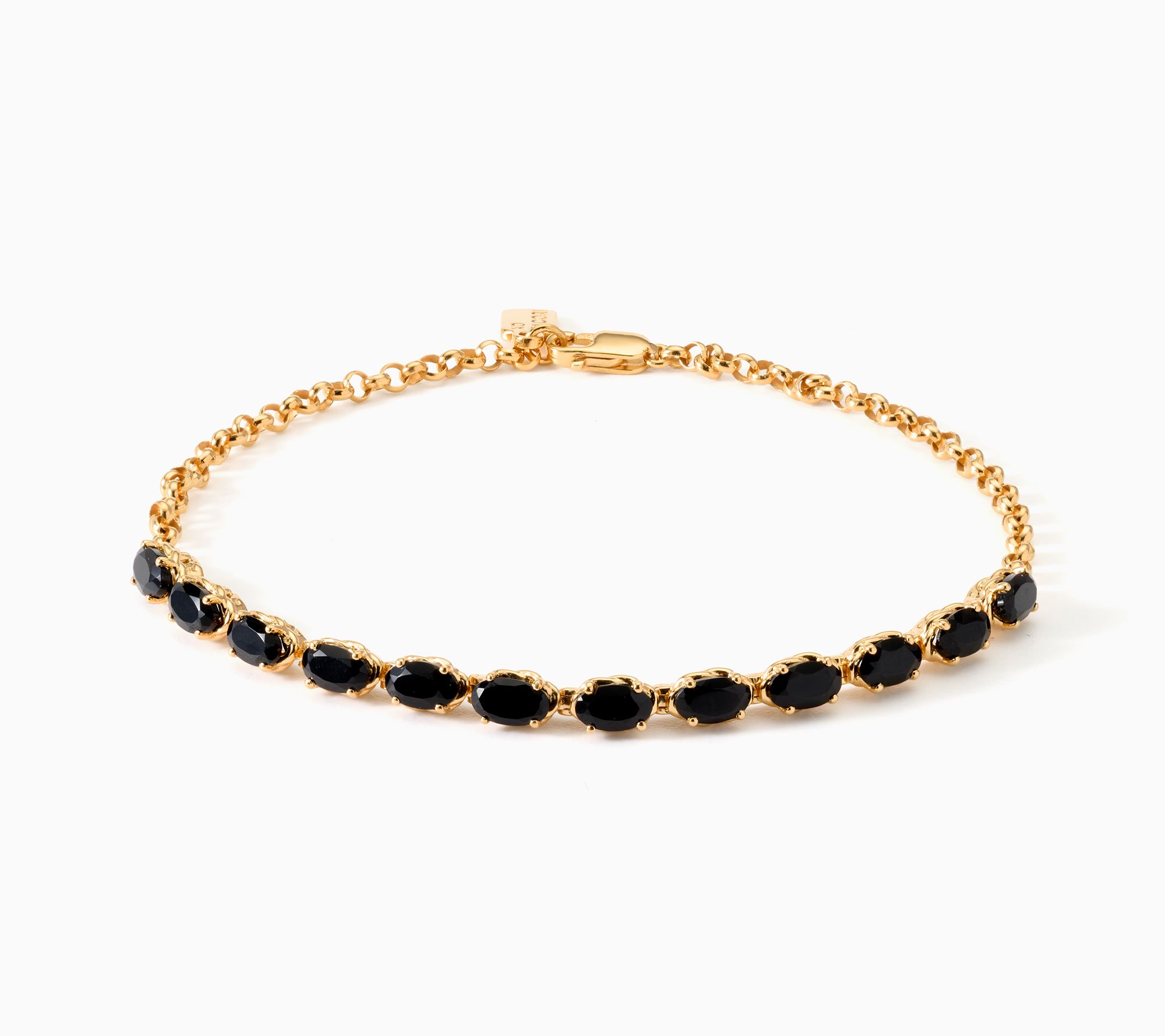XO Tacori 3.00 ctw Oval Gemstone Bracelet Gold- Plated Sterling