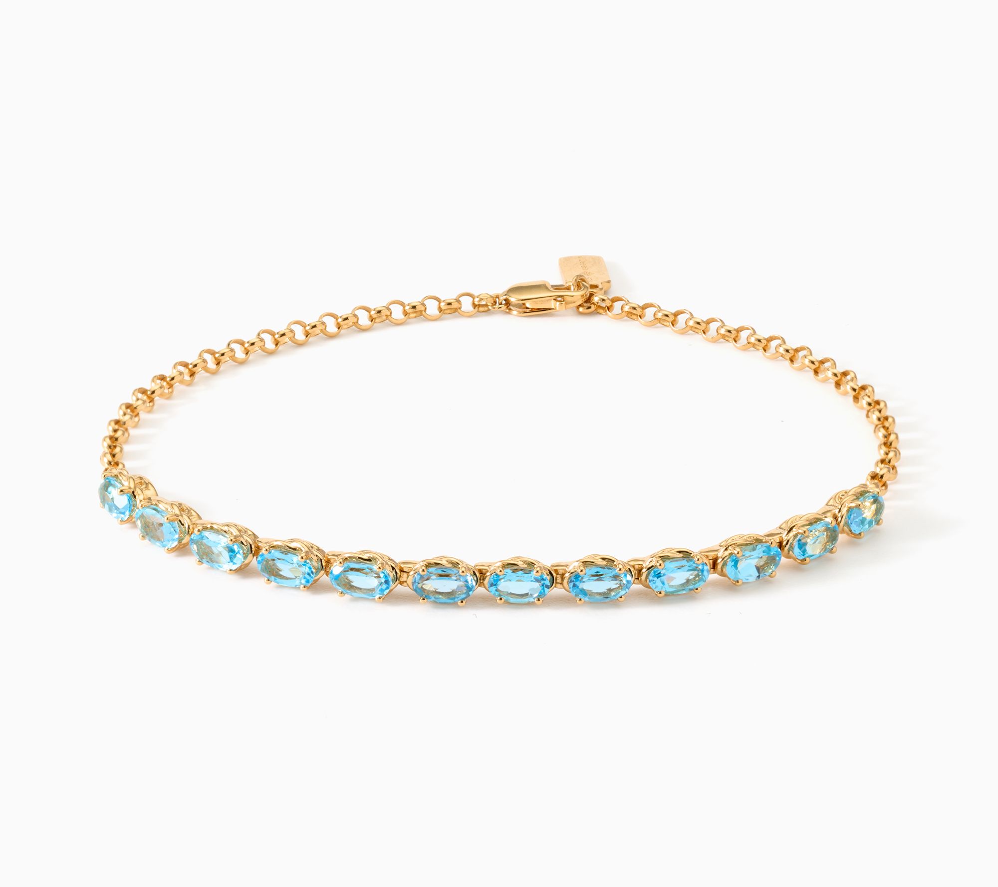 XO Tacori 3.00 ctw Oval Gemstone Bracelet Gold- Plated Sterling