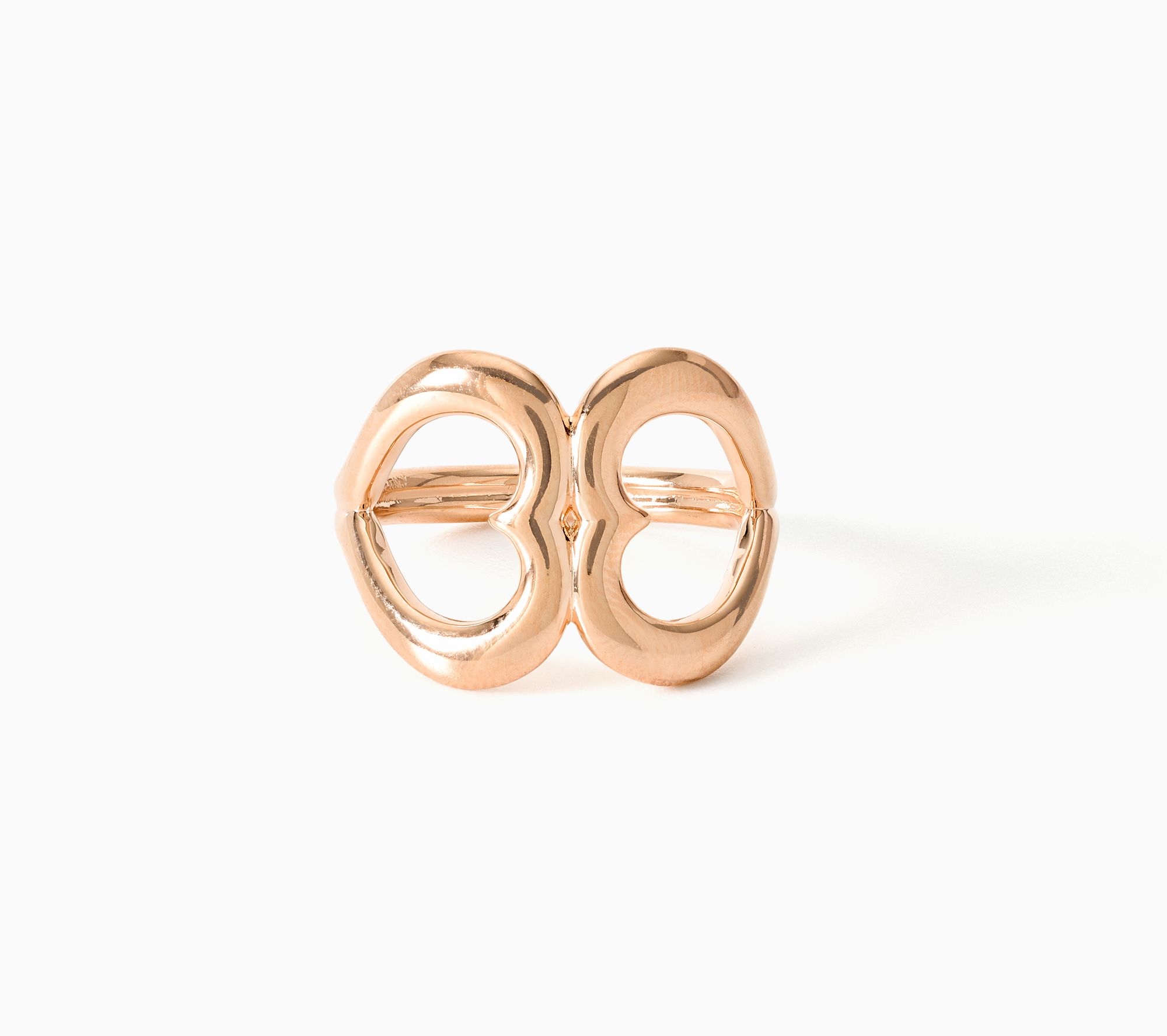 David Markstein Bronze Layers of Love Double Heart Ring
