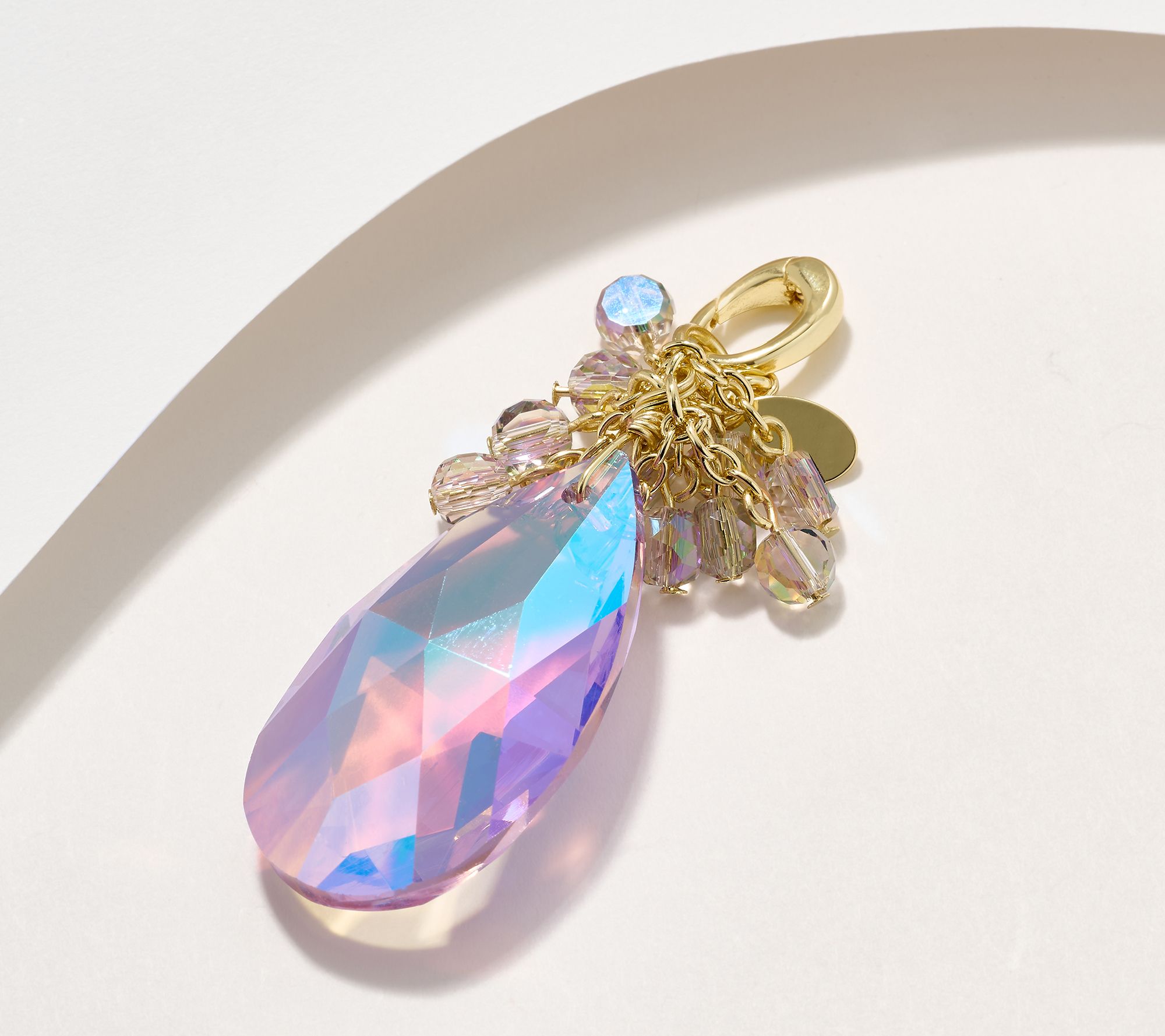 "As Is" Kirks Folly Crystal Lavender Dream Teardrop Open Ring Charm