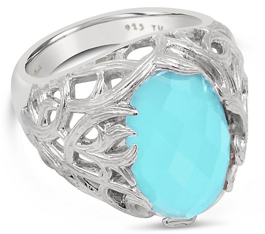Ariva Sterling Silver Turquoise Doublet Ring