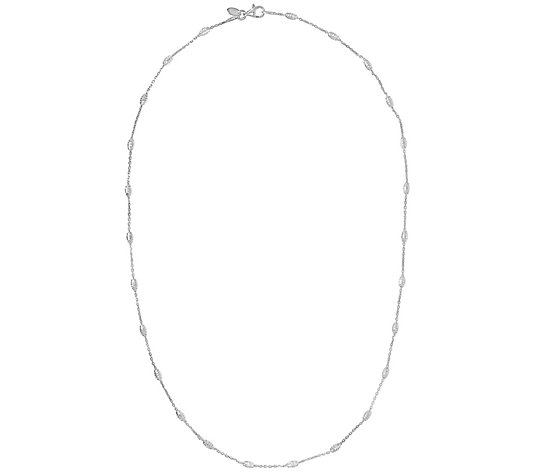UltraFine Silver 20" Diamond-Cut Oval Bead Necklace, 4.5g