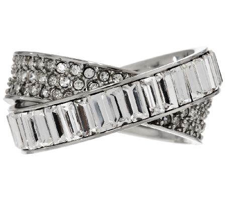 Stainless Steel Crystal Eternity and High Polish Rolling Ring - QVC.com