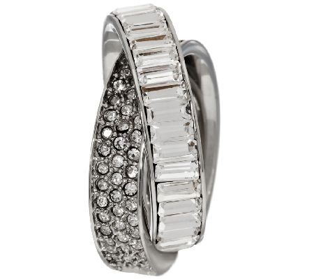 Stainless Steel Crystal Eternity and High Polish Rolling Ring - QVC.com