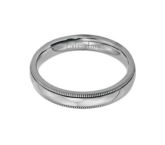 Steel by Design 4mm Polished Milgrain Engravable Ring