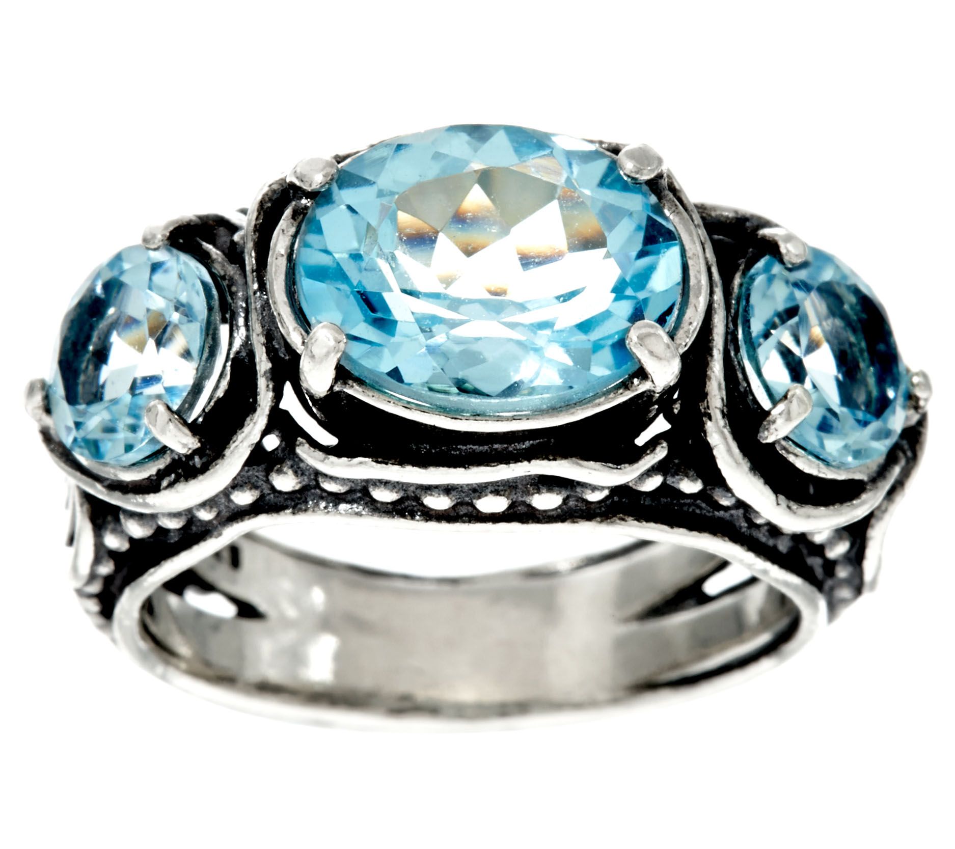 Sterling Silver 3-Stone Gemstone Ring by Or Paz 3.50 cts - QVC.com