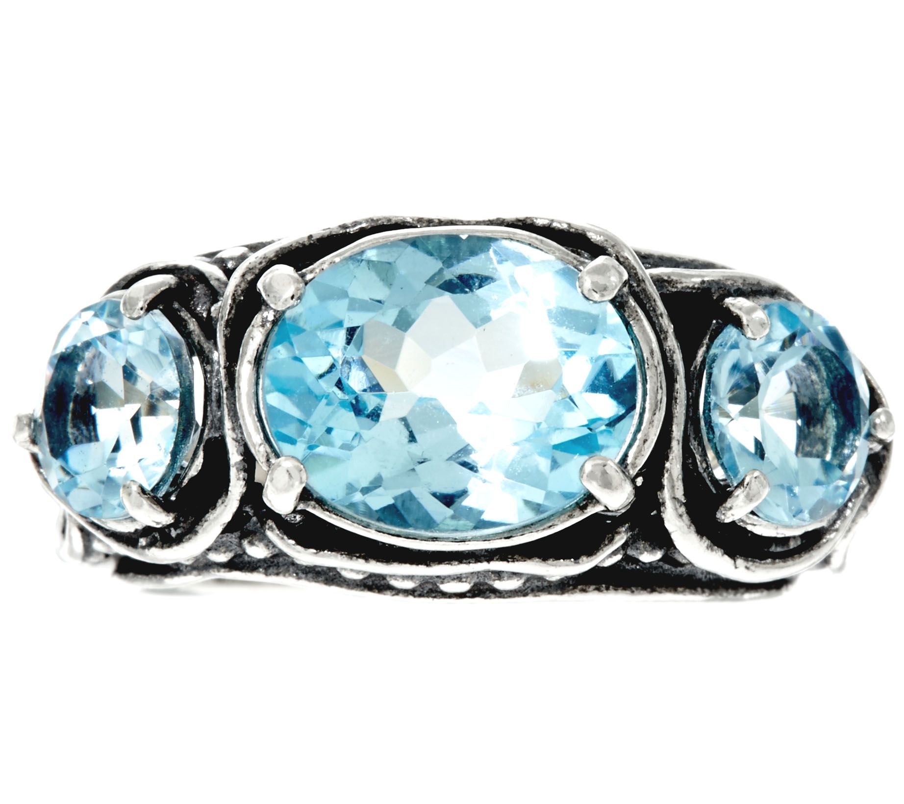 Sterling Silver 3-Stone Gemstone Ring by Or Paz 3.50 cts - QVC.com