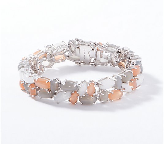 Affinity Gems Multi-Color Moonstone Bracelet, Sterling Silver