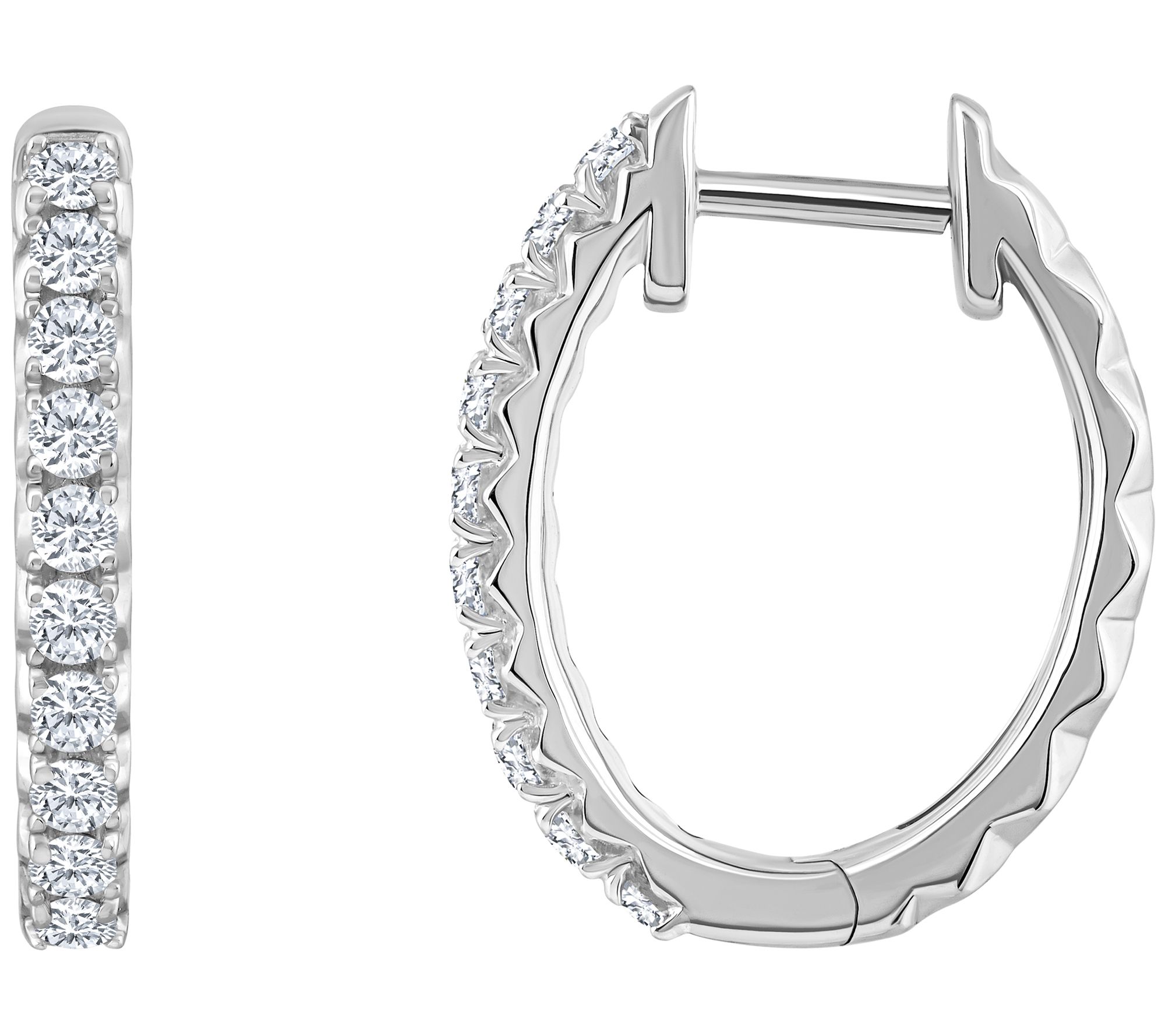 Affinity 0.30 cttw Diamond 5/8" Hoop Earr ings, 14K Gold