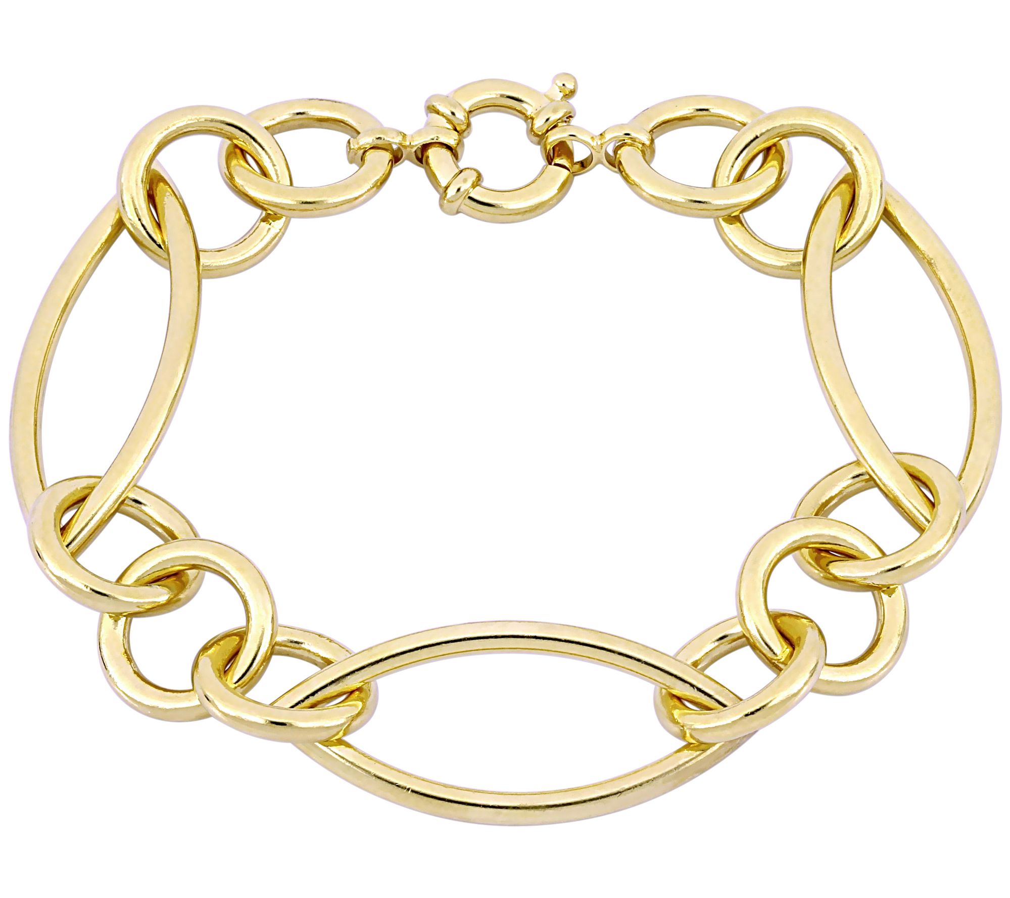 18K Gold Plated Sterling Silver 8" Fancy Link B racelet