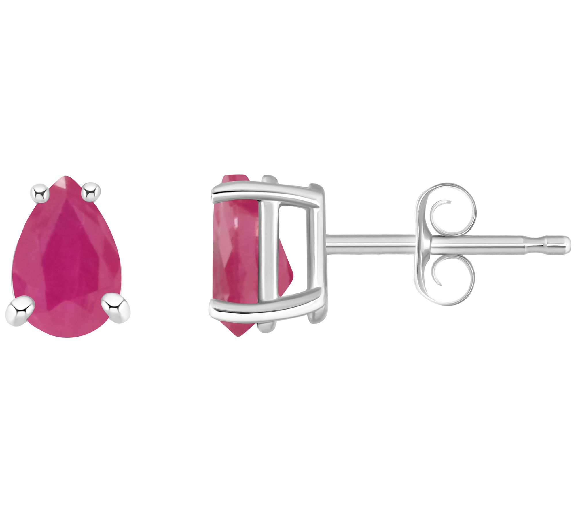 14K Gold Pear-Cut 1.00 cttw Ruby Stud Earrings