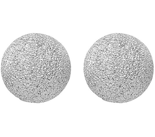 Italian Silver Textured Ball Post Earrings