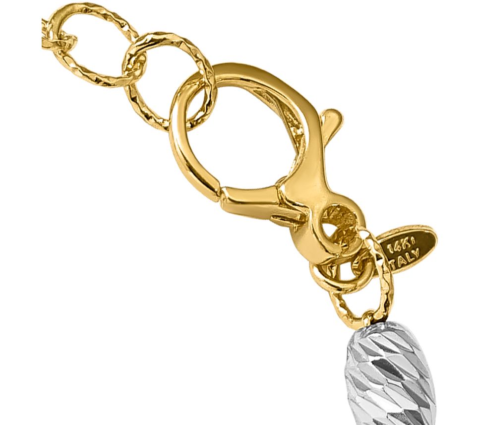 Italian Gold Two-Tone Bracelet 14K, 5.9g - QVC.com