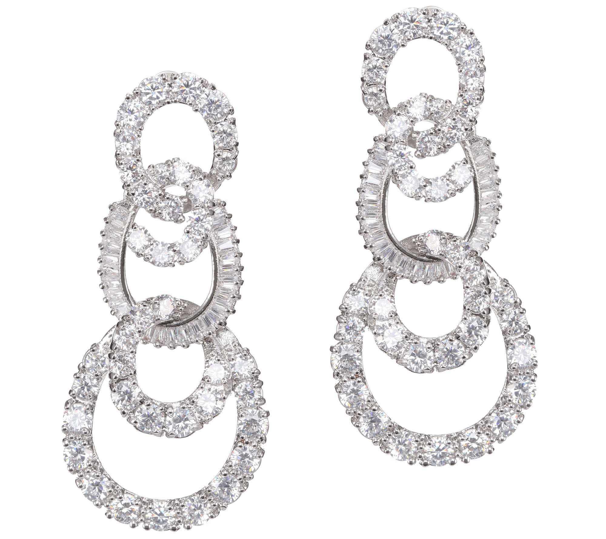 Nina Jewelry 3-Tier Swirl Drop Earrings - QVC.com