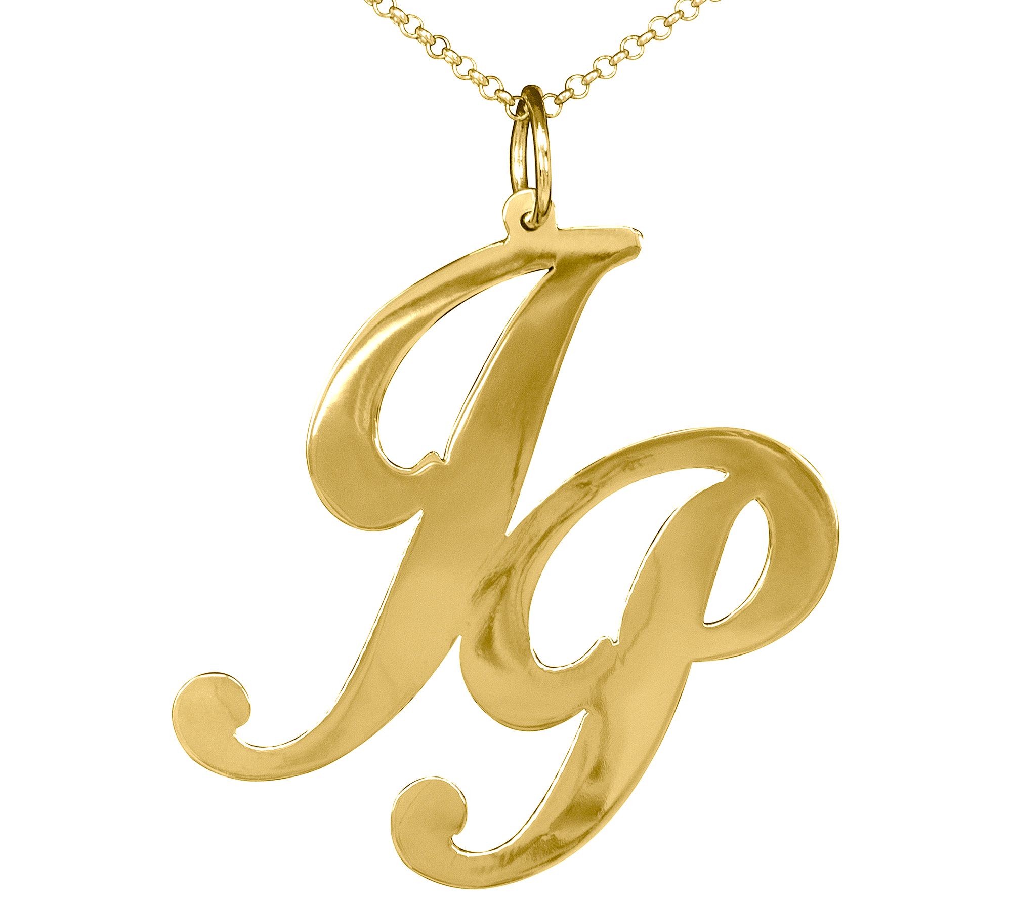 14K Gold-Plated Sterling Personalized Monogram/ Chain