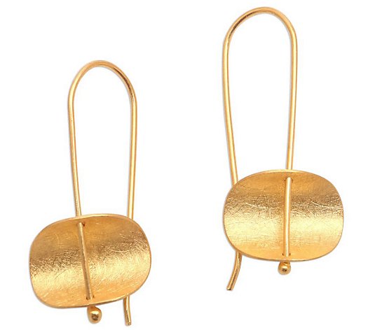 Novica Atisan Crafted 18K Gold-Plated Urban Drop Earrings