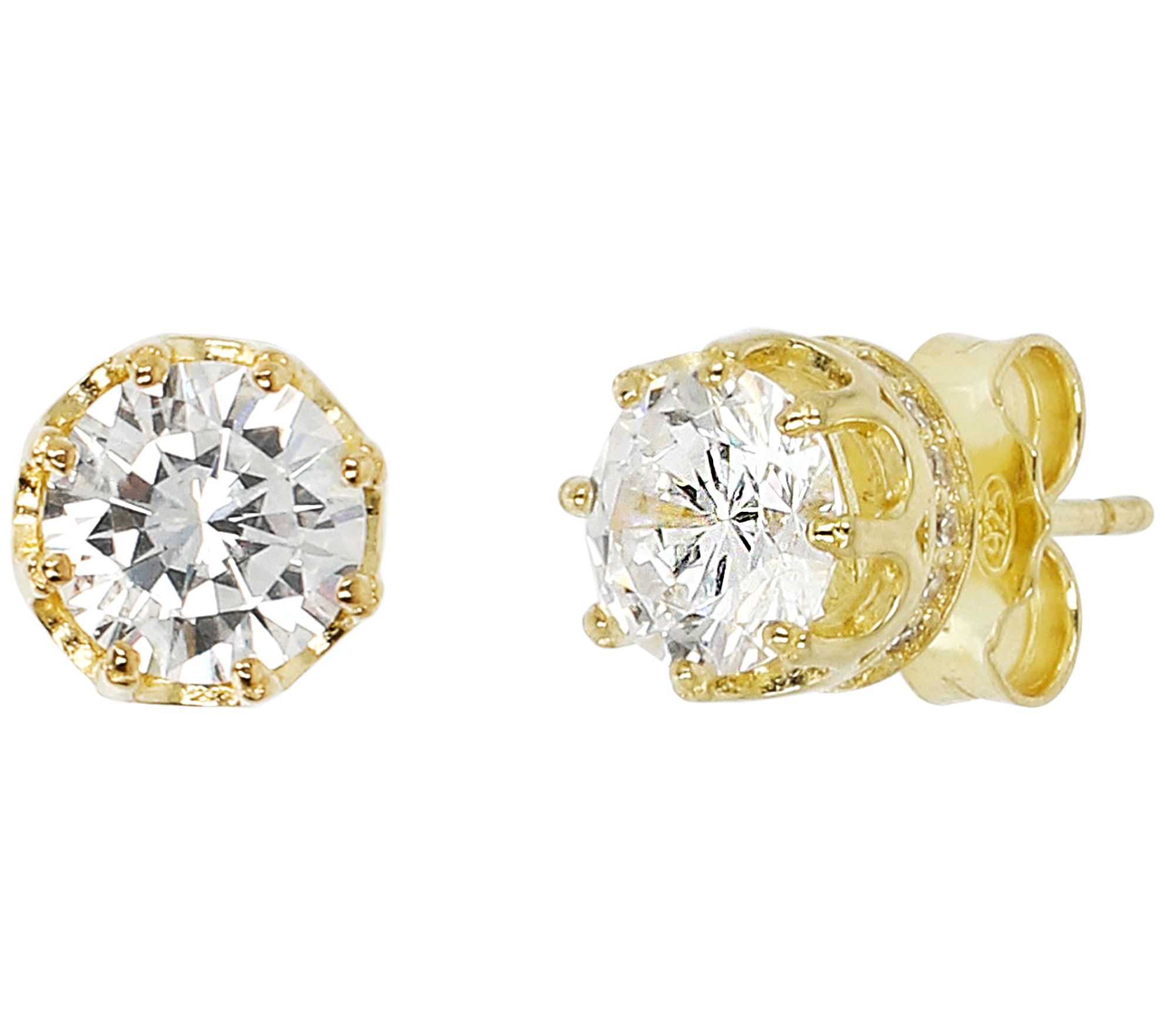 Diamonique 1.85 cttw Solitaire Stud Earrings, S terling Silver