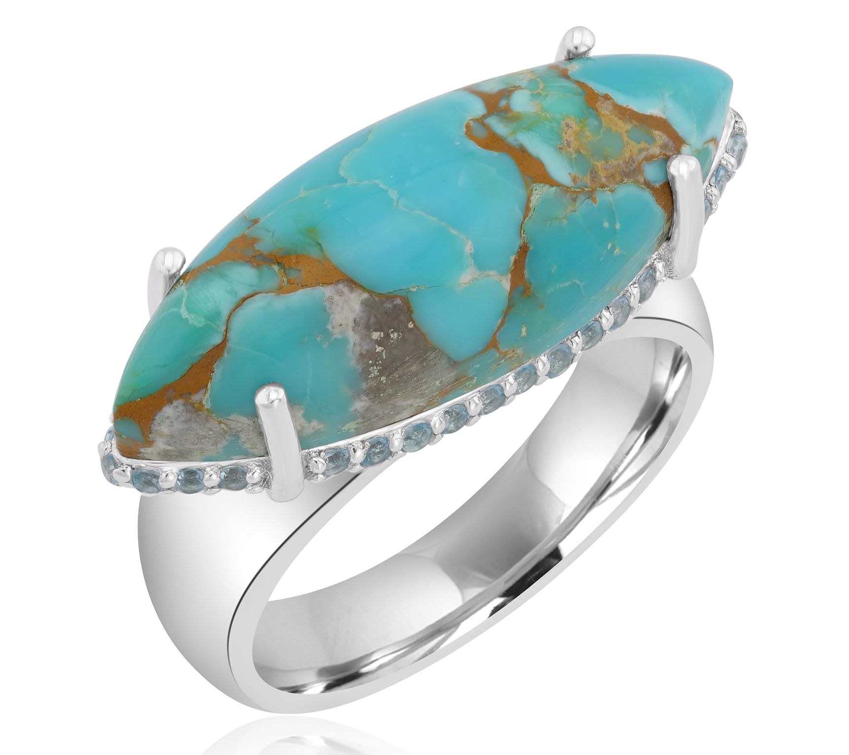 Generation Gems Sterling Silver Marquise Cabochon Ring