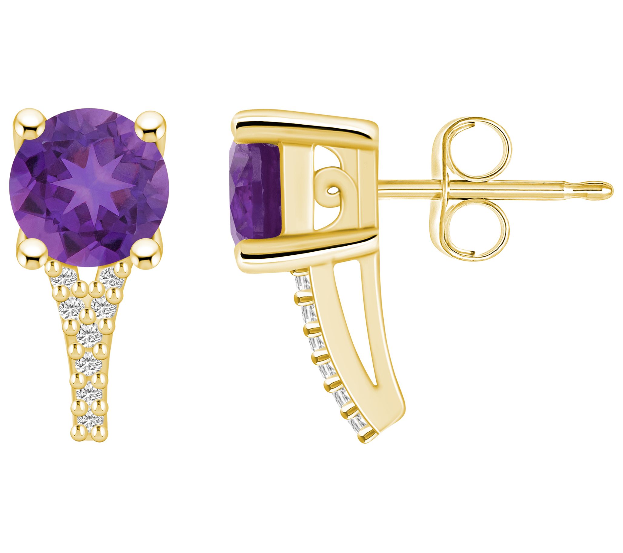 Affinity Gems Round Gemstone & Diamond Accent Earrings, 14K