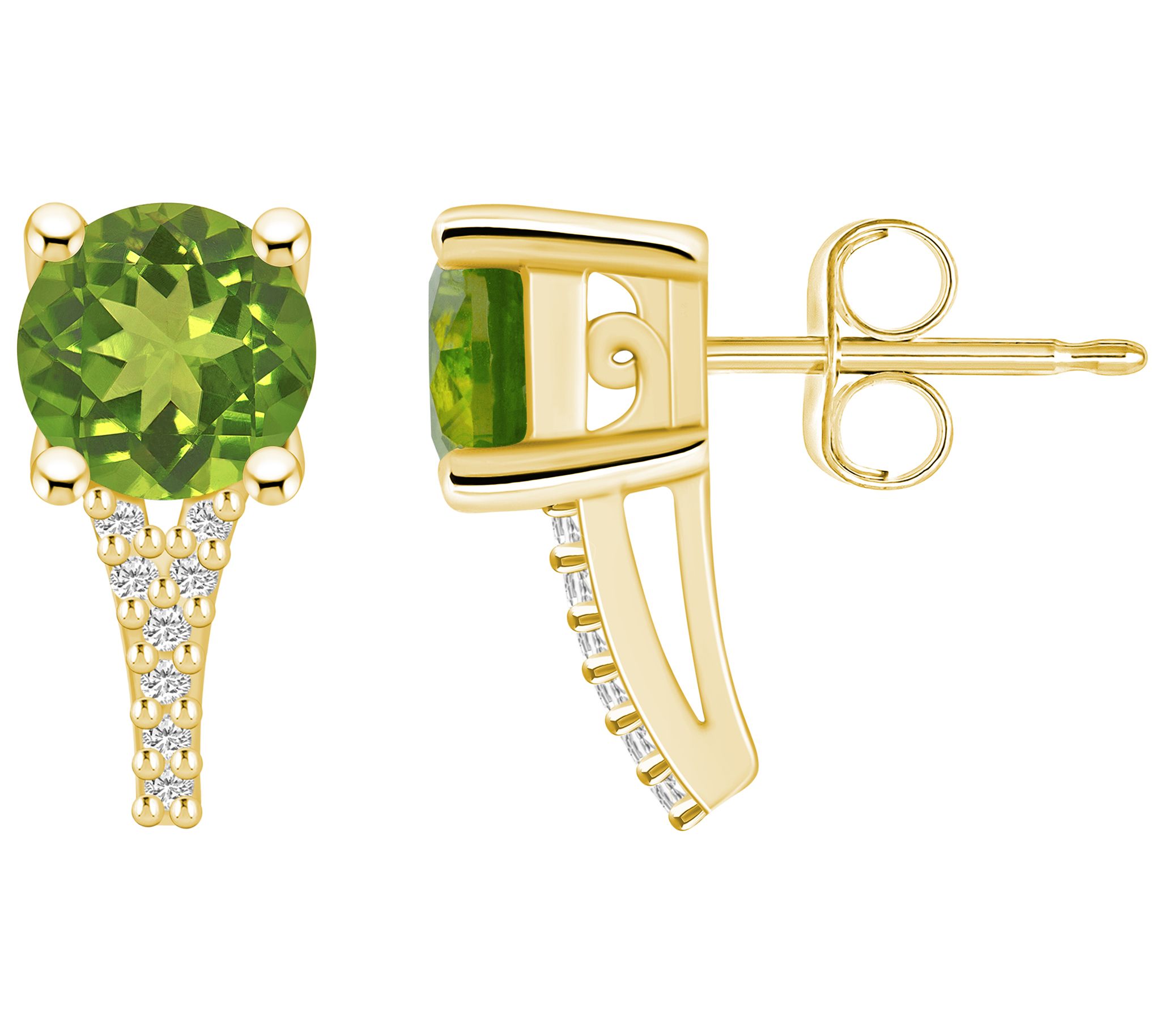 Affinity Gems Round Gemstone & Diamond Accent Earrings, 14K