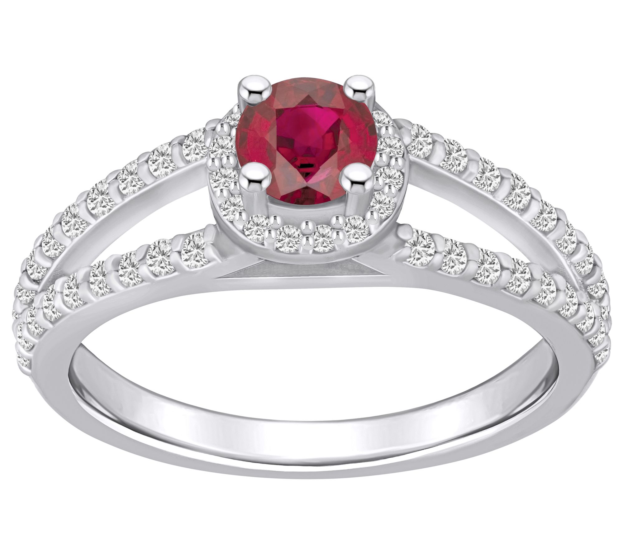 Affinity Gems Precious Gemstone & Diamond Ring, 14K White Gold