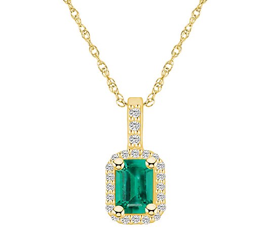 Affinity Gems Gemstone & Diamond Pendant w/ Chain, 14K Gold
