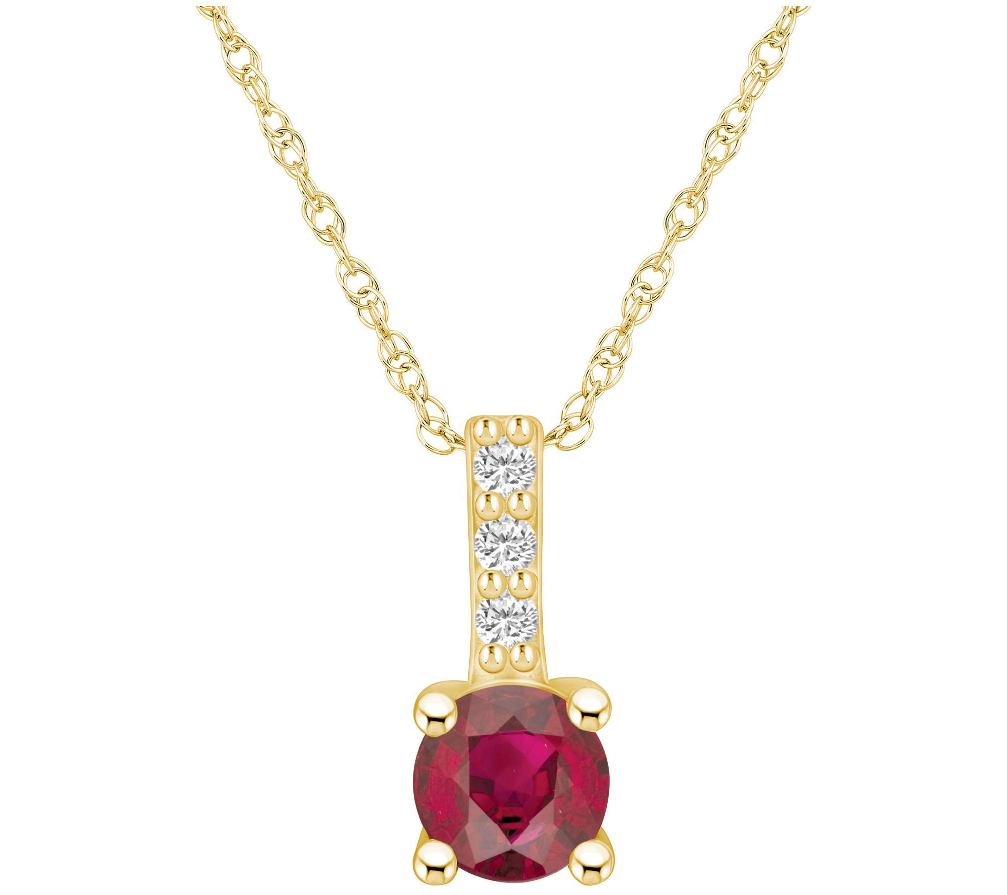 Affinity Gems Round 14K Gold Gemstone & Diamond Pendant