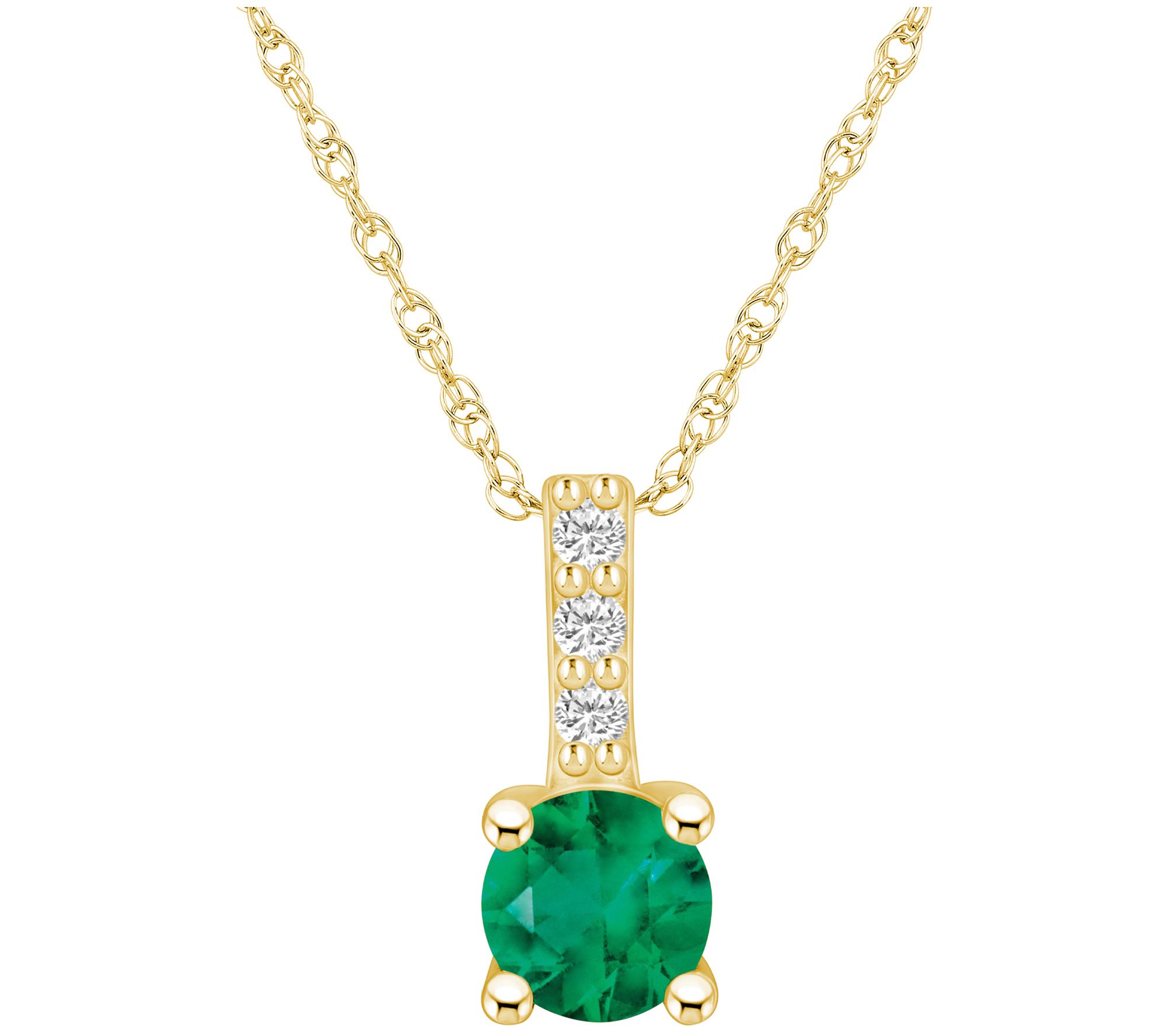 Affinity Gems Round 14K Gold Gemstone & Diamond Pendant
