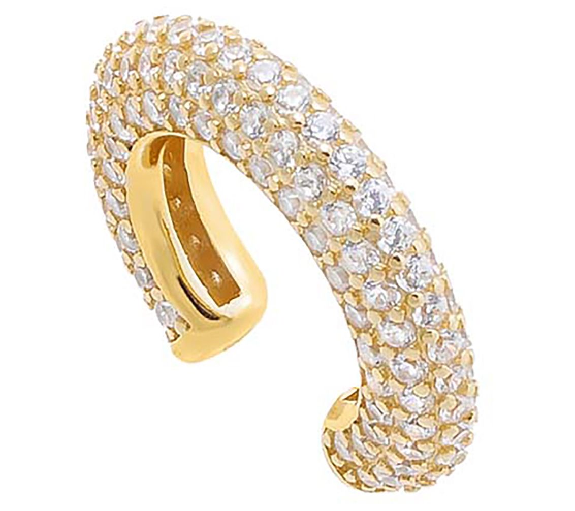 by Adina Eden Sterling Silver Jumbo Pave Ear Cuff