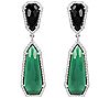 Diamonique Green Agate & Onyx Earrings, Sterling Silver, 1 of 4